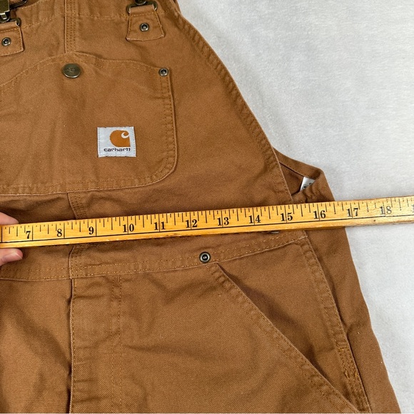 Carhartt bib overalls Work tan brown duck 14 kids boys ox8603-b pants coverall - Picture 3 of 10